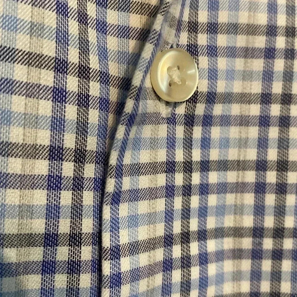 Charles Tyrwhitt men’s slim fit button down - shades of blue check - 15.5 - Picture 5 of 6